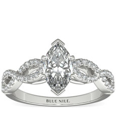Infinity Twist Micropavé Diamond Engagement Ring in Platinum (0.25 ct. tw.)